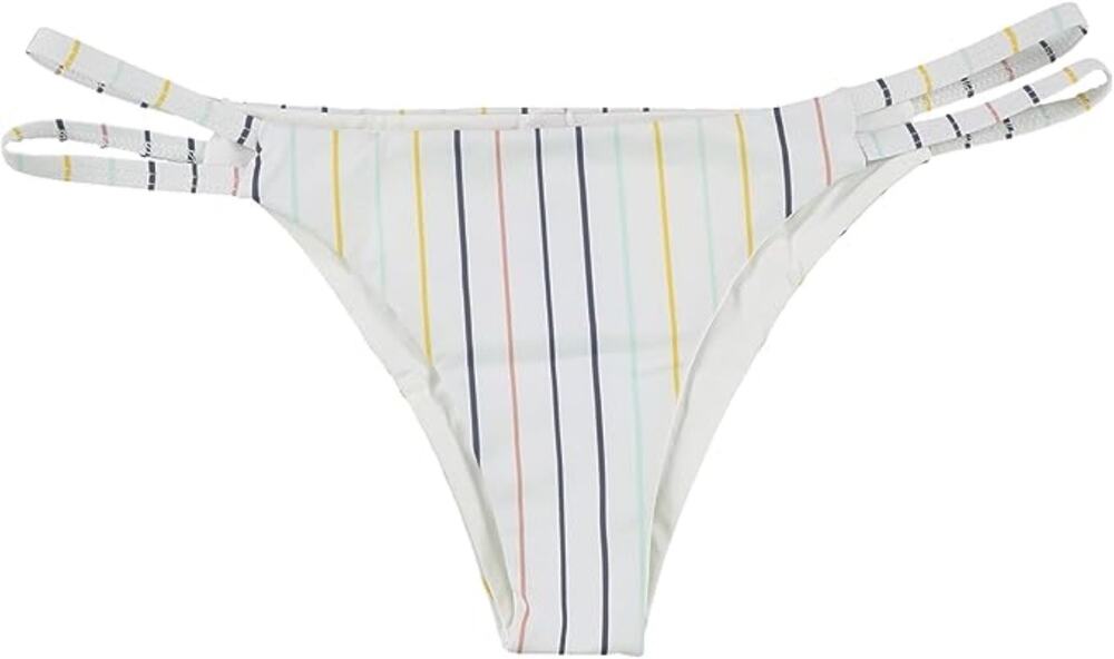 Tavik Swim Stripe Bikini Bottom Side Strappy Swimwear Size L